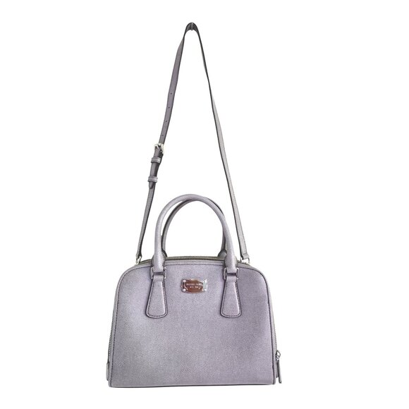 NWOT! Michael Kors Reese Saffiano Women's Steel Gray Leather Satchel Size M - Picture 1 of 12